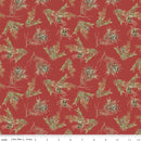 Riley Blake Holiday Spirit Pinecones Red Fabric