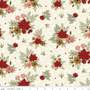 Riley Blake Christmas Greetings Floral Cream Fabric