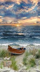 Timeless Treasure Waters Edge Coastal Beach Panel