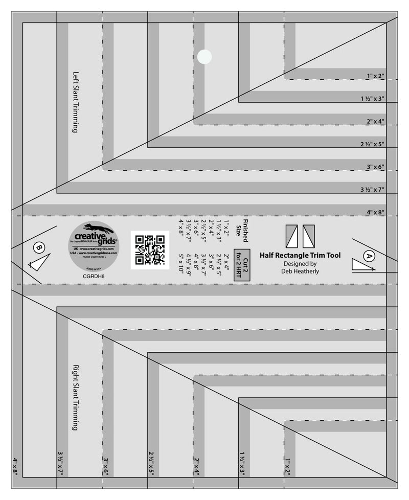 Creative Grids Half Rectangle Trim Tool Ruler