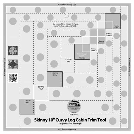 Creative Grids 10" Curvy Log Cabin Trim Tool Ruler