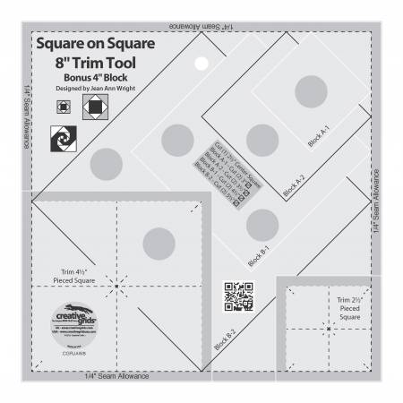 Creative Grids Square on Square 8" Trim Tool Ruler