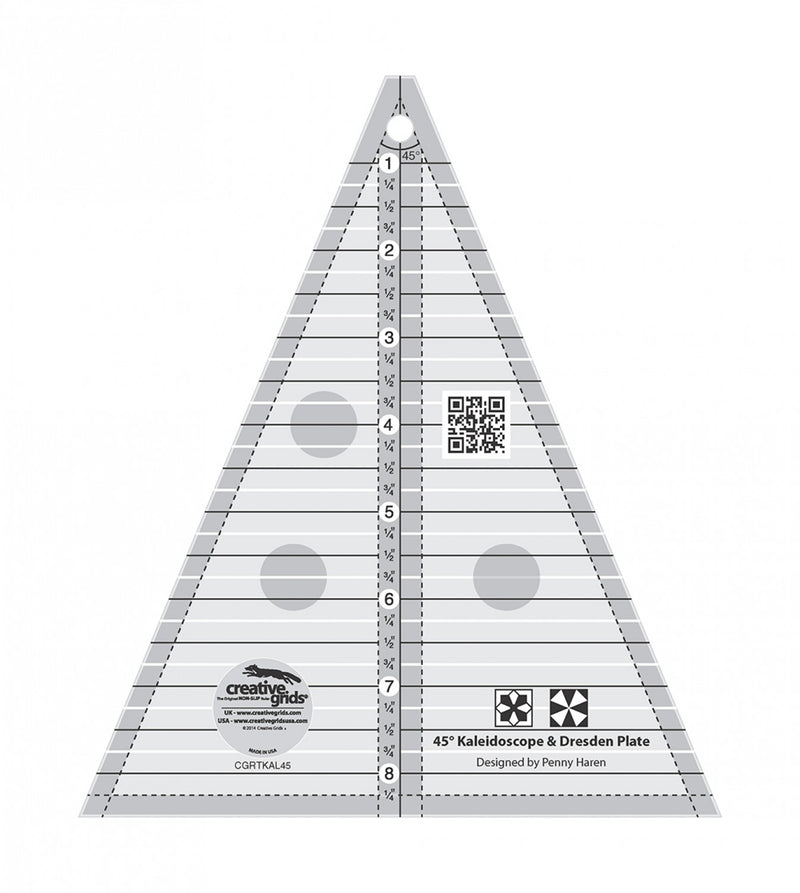 Creative Grids 45 Degree Kaleidoscope And Dresden Plate Ruler