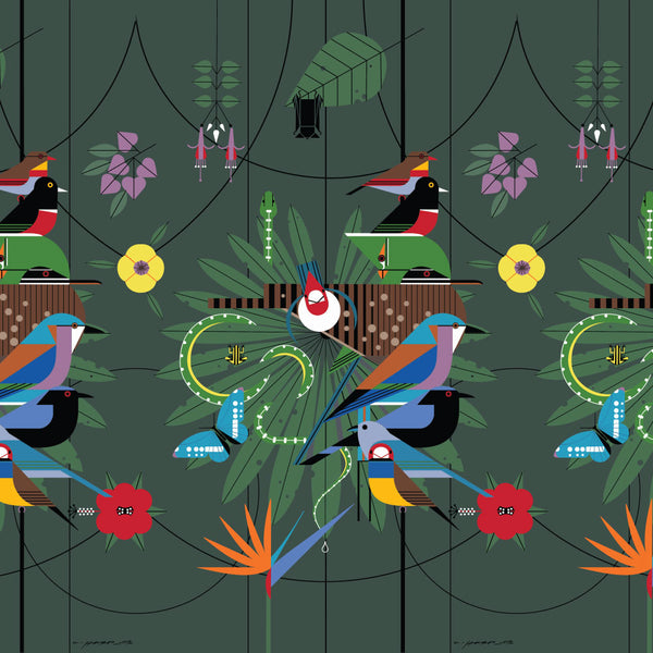 Charley Harper Discovery Place Poster Poplin Fabric Panel #58