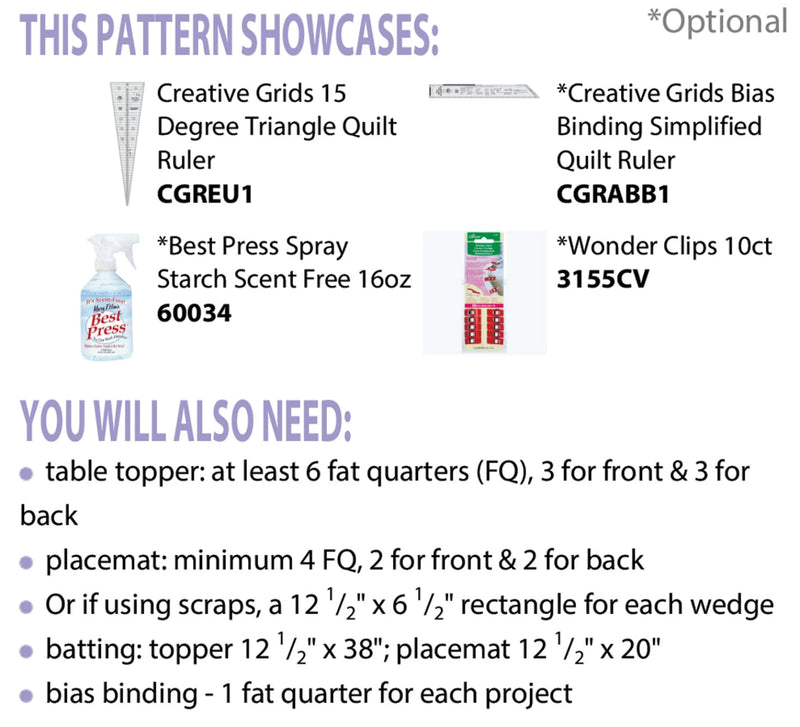 Cut Loose Press Super Simple Table Topper Pattern