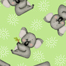 A.E. Nathan Co. Comfy Flannel Koala Bear Green Fabric
