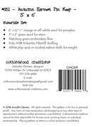Cottonwood Creations Autumn Harvest Pin Keep Pattern