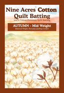 Nine Acres 100% Cotton Autumn Weight King Size White Batting