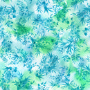Maywood Studio Bloom Bright Aqua Meandering Flowers Fabric
