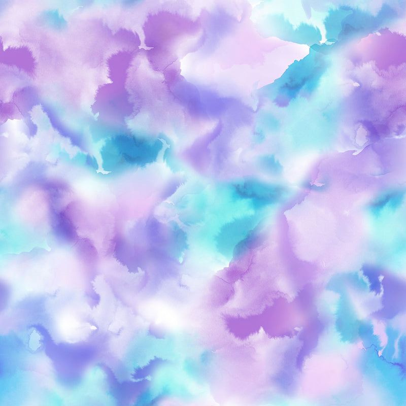 Maywood Studio Bloom Bright Blue Violet Watercolor Wash Fabric