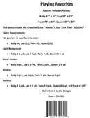 Deb's Cats And Quilts Playing Favorites Pattern