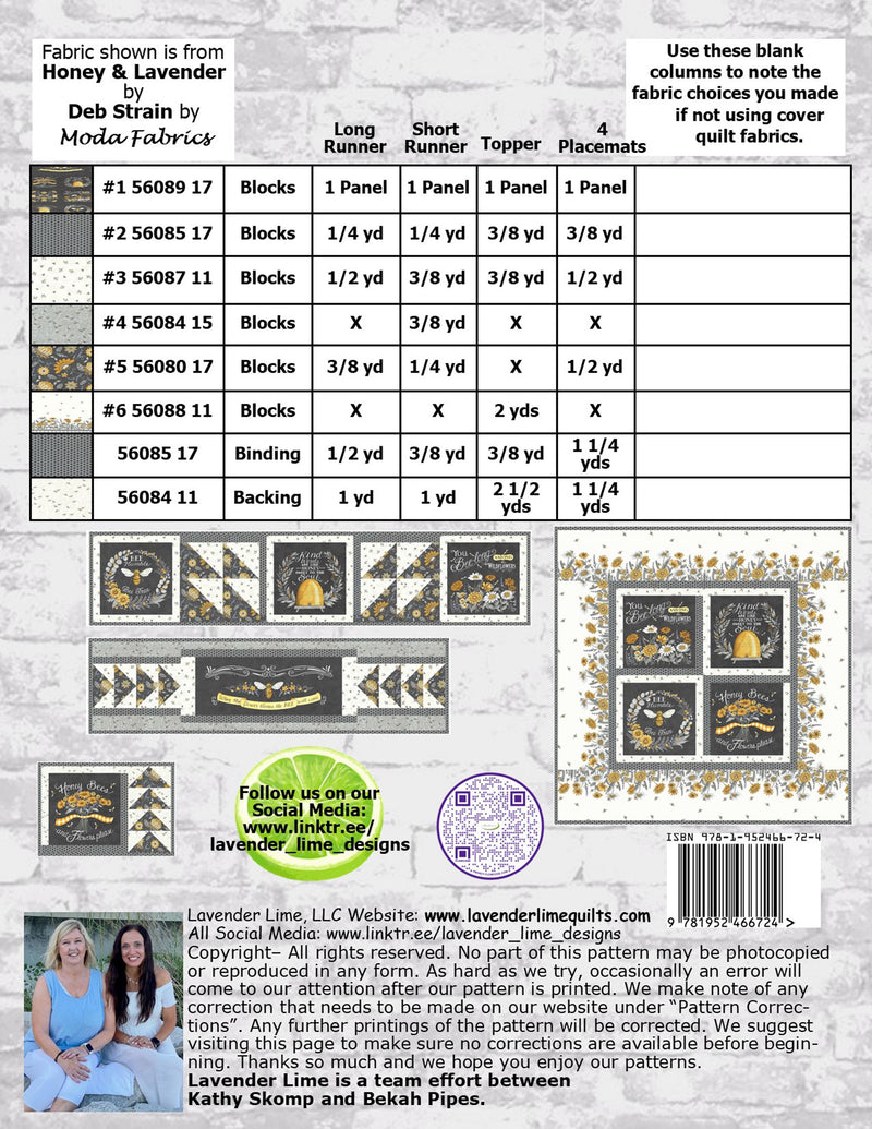 Lavender Lime Spring Table Pattern