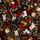 TT Dogs Rule Tossed Dogs And Words Fabric