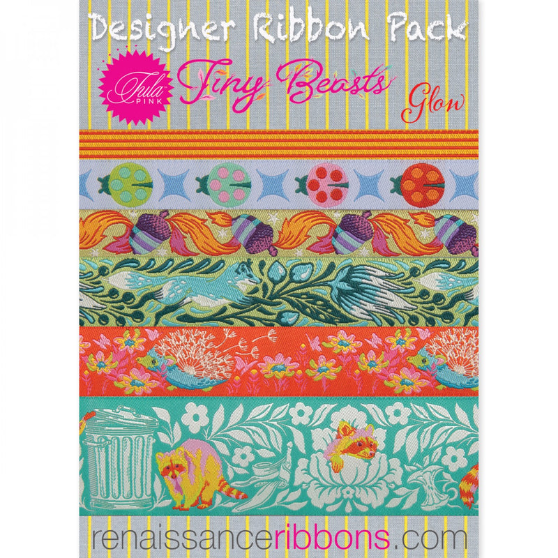 Tula Pink Tiny Beasts Glow Ribbon Pack