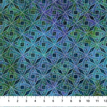 Northcott Stonehenge Celtic Roots Circles Teal Fabric