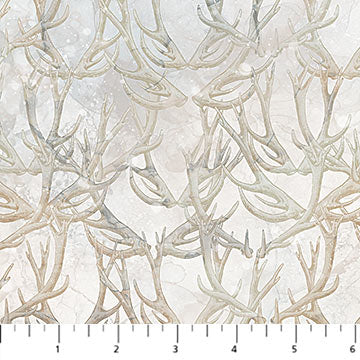 Northcott Highland View Antlers White Multi Fabric