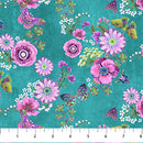 Northcott Nightshade Floral Teal Fabric