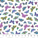 Northcott Nightshade Tossed Moth White Fabric