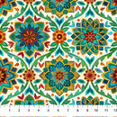 Northcott Boho Blooms Floral Framed Cream Multi Fabric