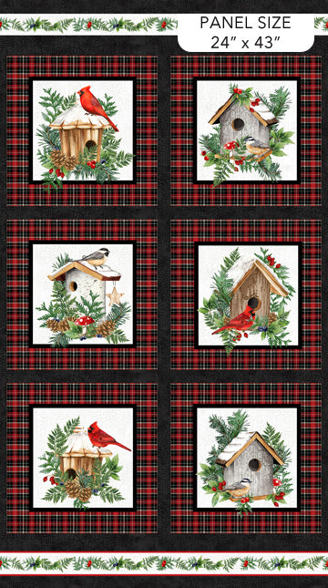 Northcott Winter Song Birdhouse Panel