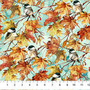 Northcott Autumn Breeze Birds Turquoise Multi Fabric