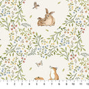 Northcott Woodland Heart Cream Fabric