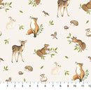 Northcott Woodland Heart Animals Cream Multi Fabric