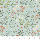 Northcott Woodland Heart Floral Blue Fabric