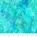 Northcott Coral Reef Coral Texture Turquoise Fabric