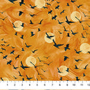 Northcott Raven's Call Flying Ravens Orange Fabric