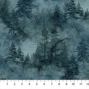 Northcott Altitude Tonal Trees Dark Blue Fabric