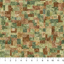 Northcott Stonehenge Organics Squares Dark Green Multi Fabric