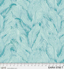 P & B Textiles Earth Tone Tonal Leaves Teal Wide Back Fabric