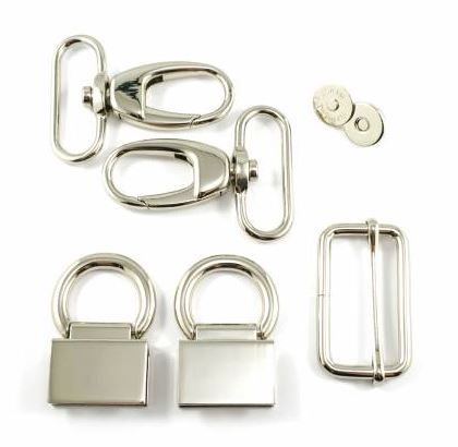 Emmaline Bags Double Flip Shoulder Bag Hardware Kit Silver