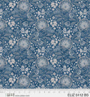 P & B Textiles Elizabeth Jacobean Allover Blue Silver Wide Back Fabric