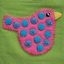 Sue Spargo Polka Dot Bird Pre-Cut Colorway 4 Pink Kit and Pattern