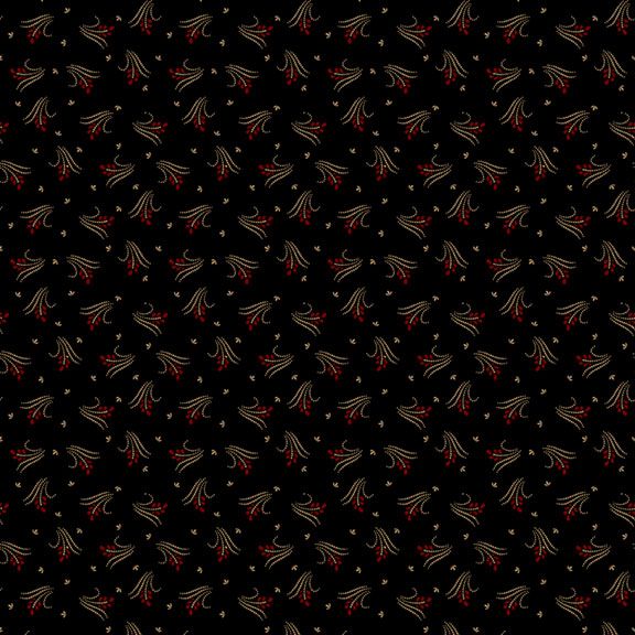 Marcus Fabrics Tiny Berries Black Flannel Fabric