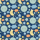 Riley Blake Love You To The Moon Nighttime Navy Flannel Fabric