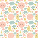 Riley Blake Love You To The Moon Nighttime White Flannel Fabric