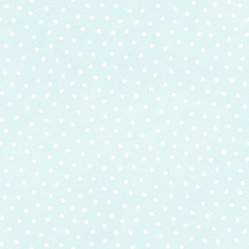 Maywood Studio Little Lambies Polka Dots Aqua Flannel Fabric