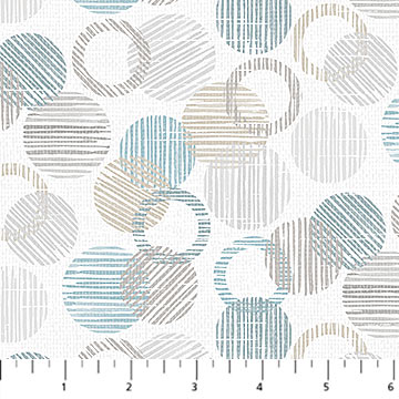 Northcott Dots And Dashes Circles And Dots Pale Gray Flannel Fabric