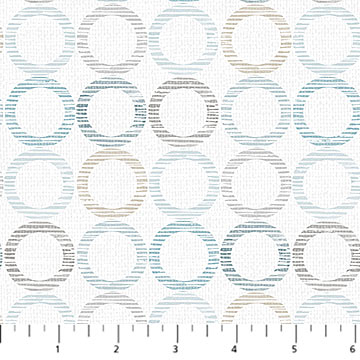 Northcott Dots And Dashes Circles Pale Gray Flannel Fabric