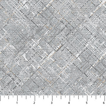 Northcott Dots And Dashes Texture Gray Flannel Fabric