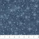 Northcott Village Folk Snowflake Blue Flannel Fabric
