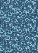 Lewis And Irene Jardin d'Hiver Butterfly Floral Dark Blue Flannel Fabric
