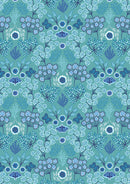 Lewis And Irene Jardin d'Hiver On Ice Blue Flannel Fabric
