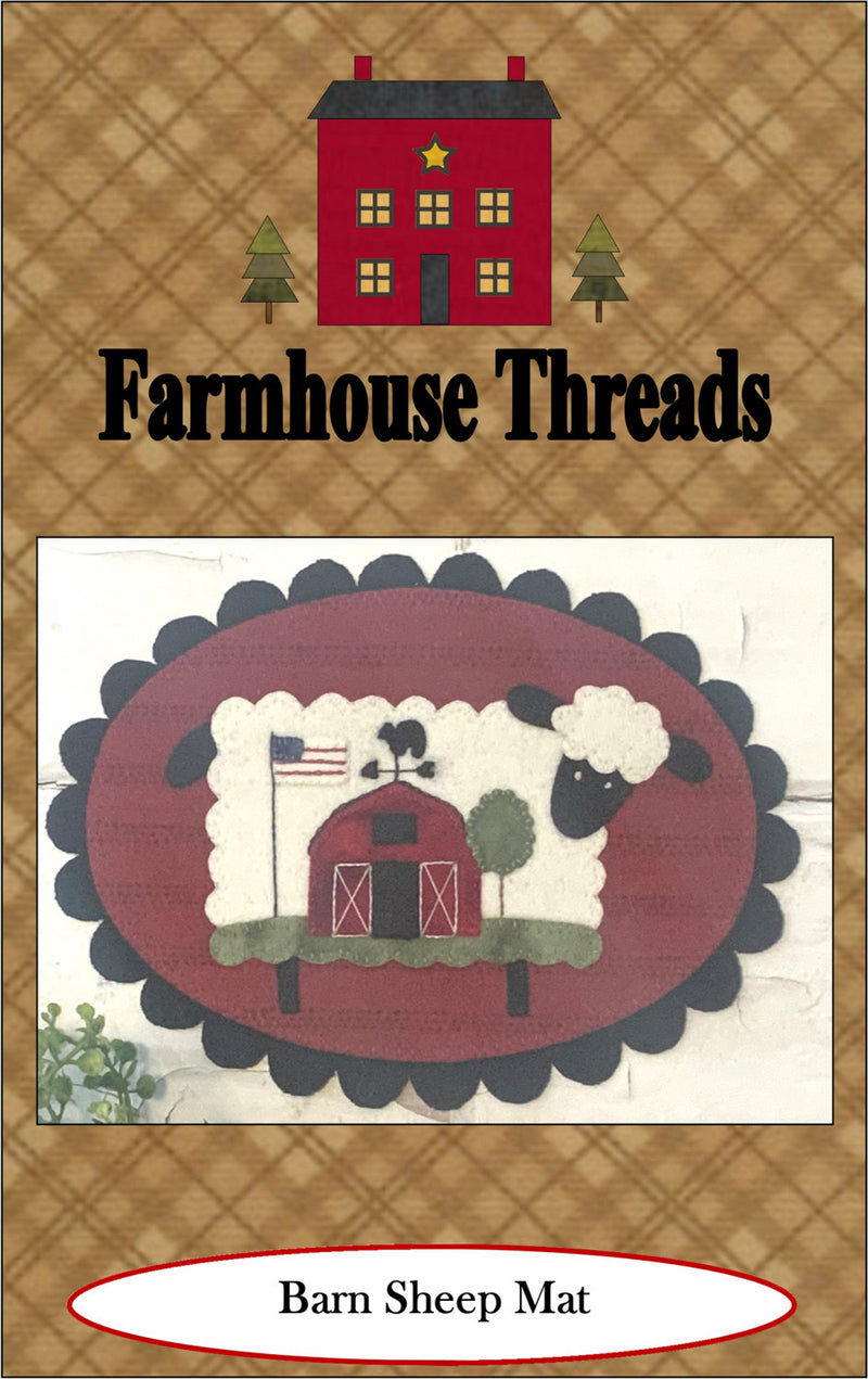 Farmhouse Threads Barn Sheep Wool Mat Pattern