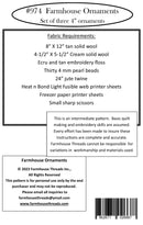 Farmhouse Threads Ornaments Wool Applique Pattern