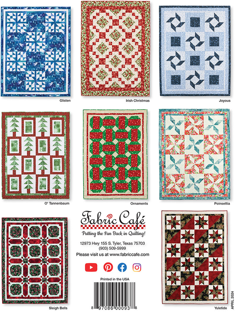 Fabric Cafe Quick Christmas 3 Yard Quilts Pattern Book