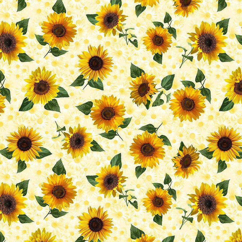 Timeless Treasures Advice From A Sunflower Tossed Sunflowers Fabric